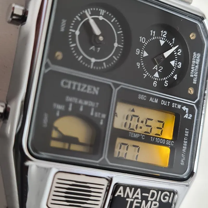 Citizen Vintage Dual Time Thermometer Silver-tone Men's Watch- JG2000-59E